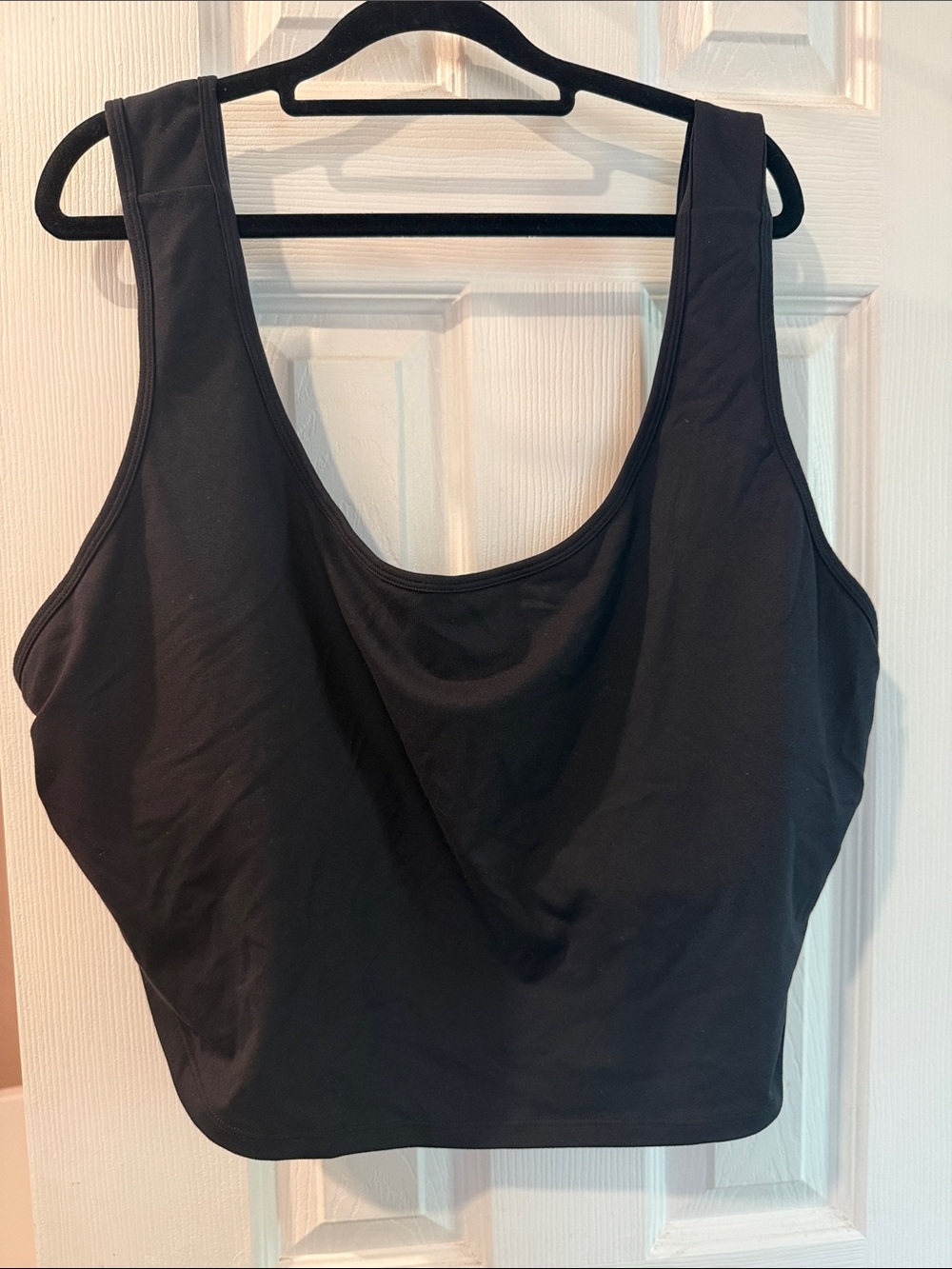 HALARA Black Scoop backless crossover barre ballet tank top